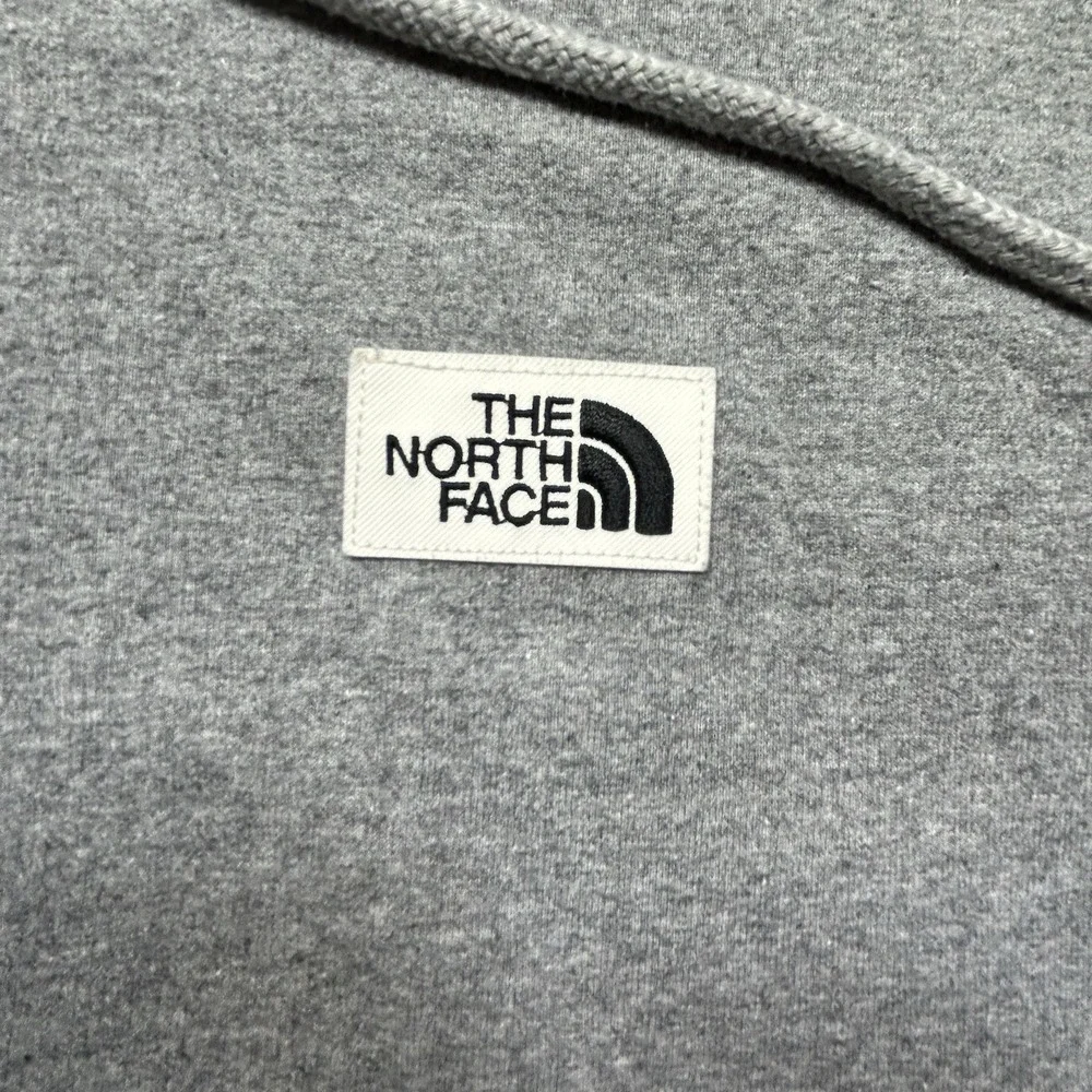 North Face Hoodie Mens XL Gray Heritage Patch Pullover Fleece Sweatshirt *SPOT
